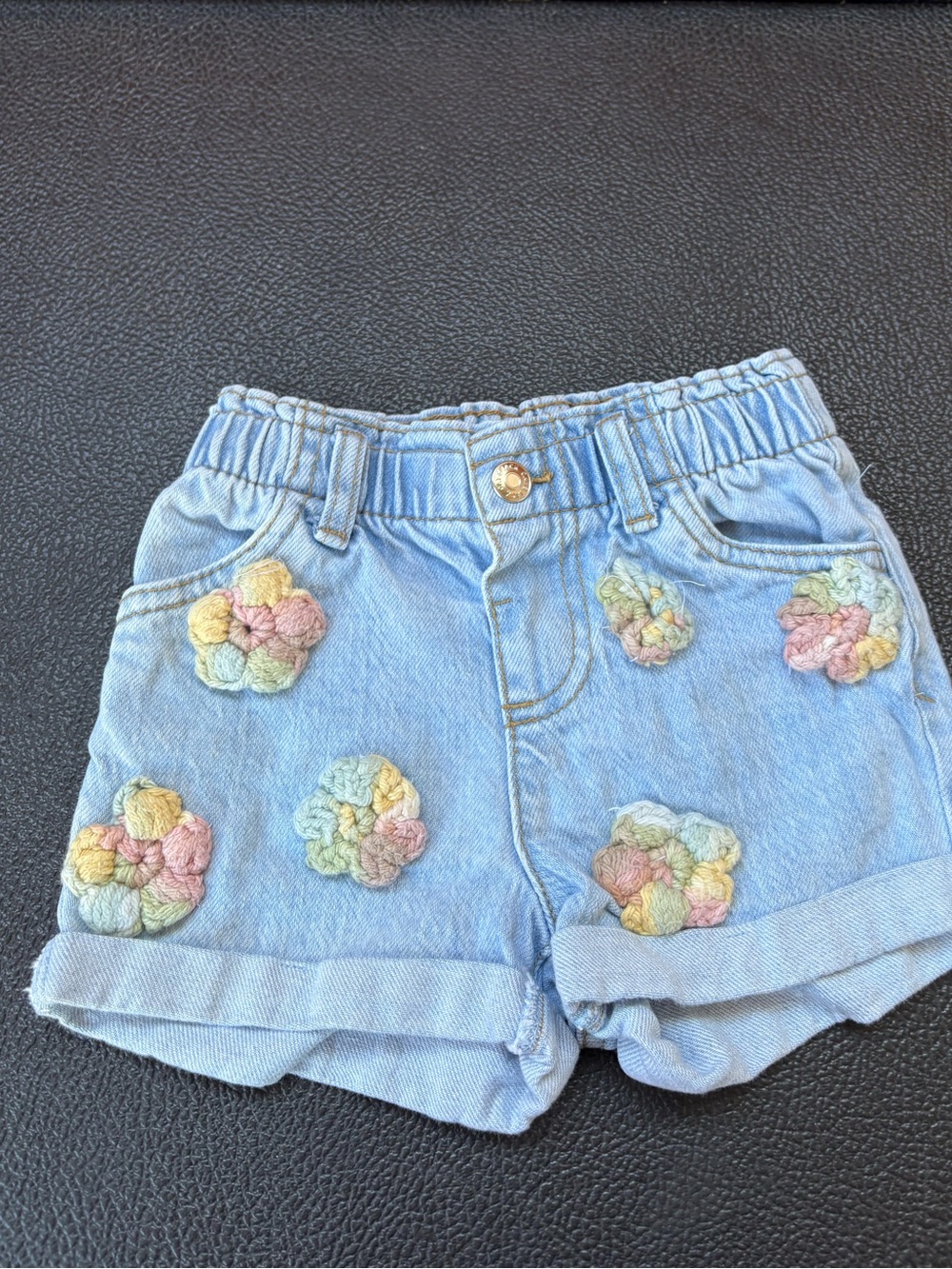 Cat and Jack girls crochet floral shorts